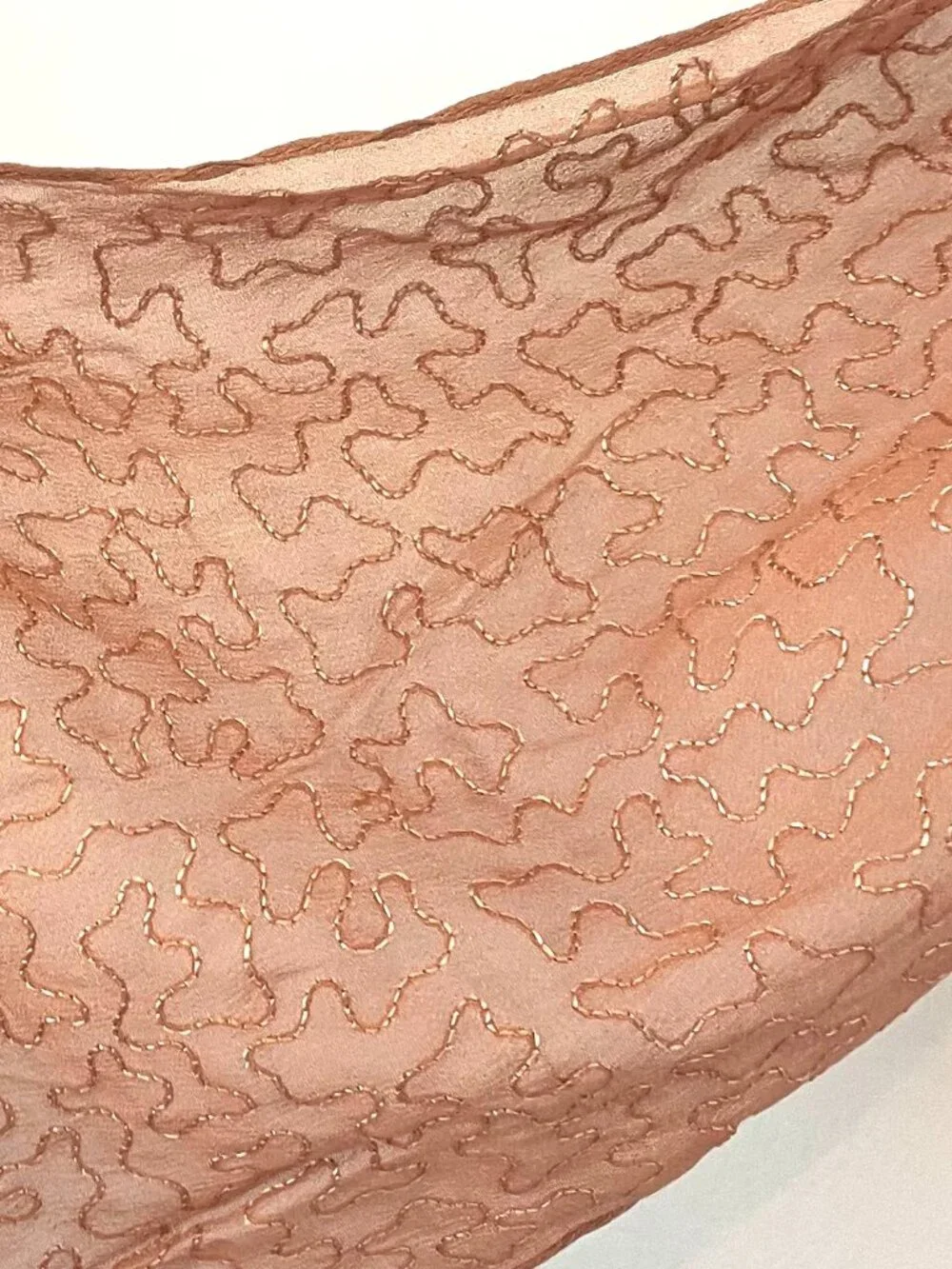 Dusty Rose Scarf with Abstract Wavy Pattern